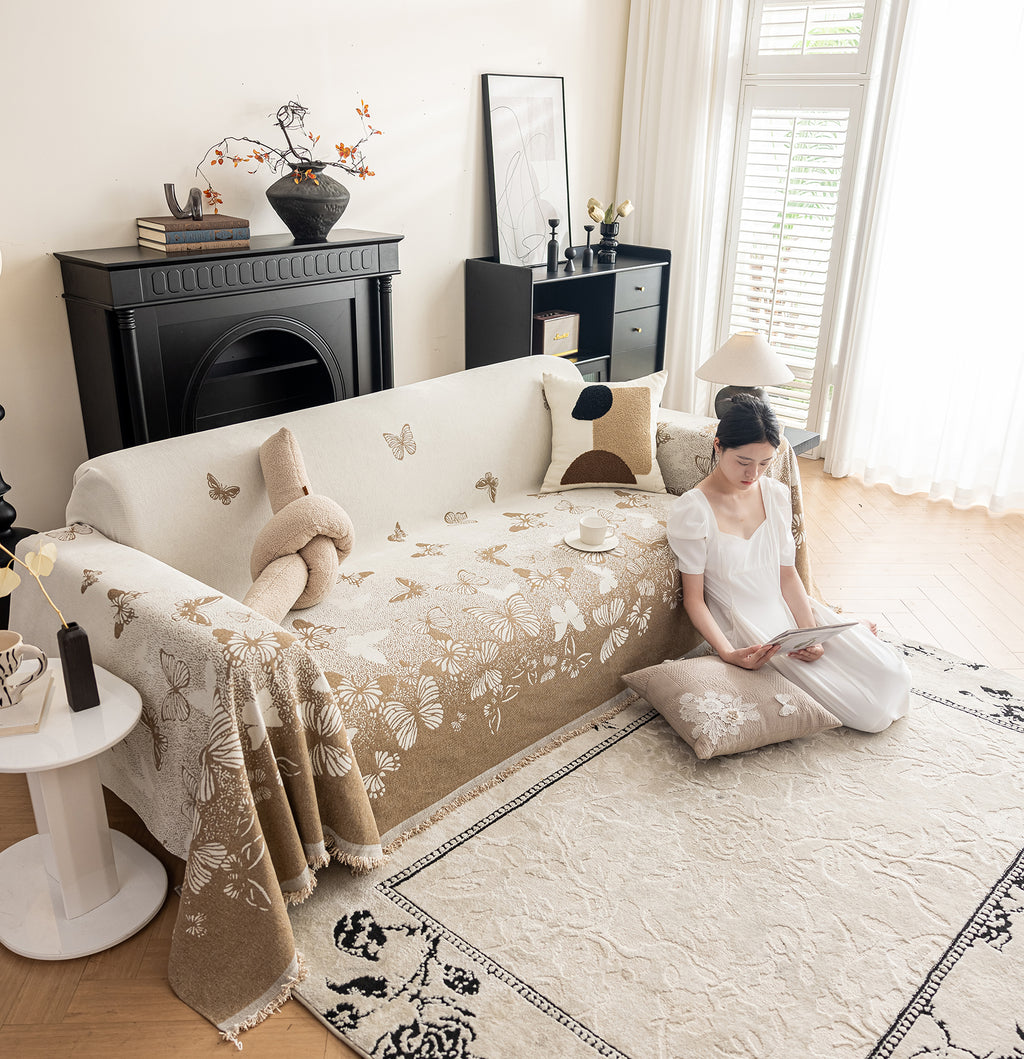 Butterfly Chenille Pet Sofa Cover