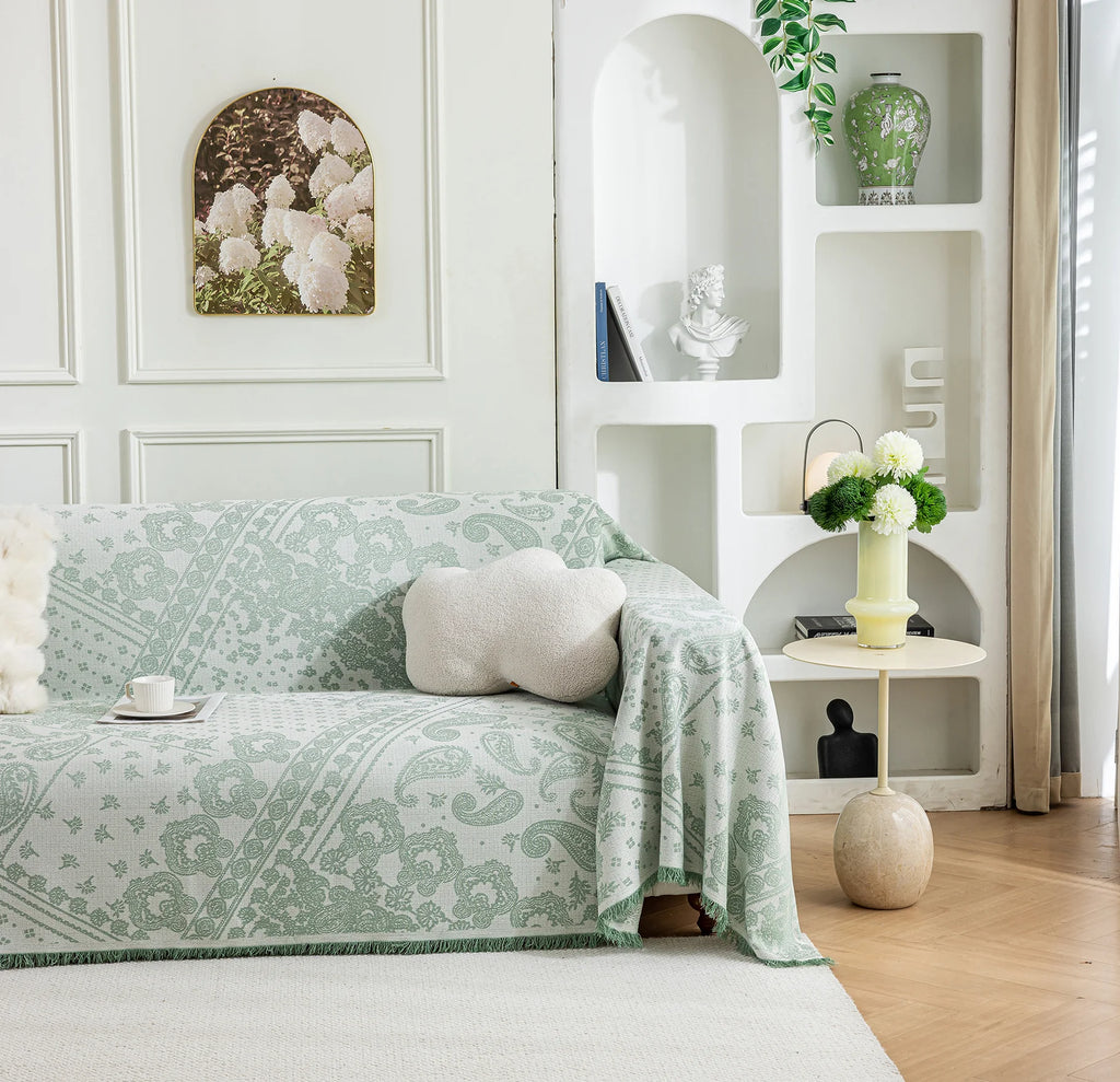 Paisley Faux Linen Pet Sofa Cover