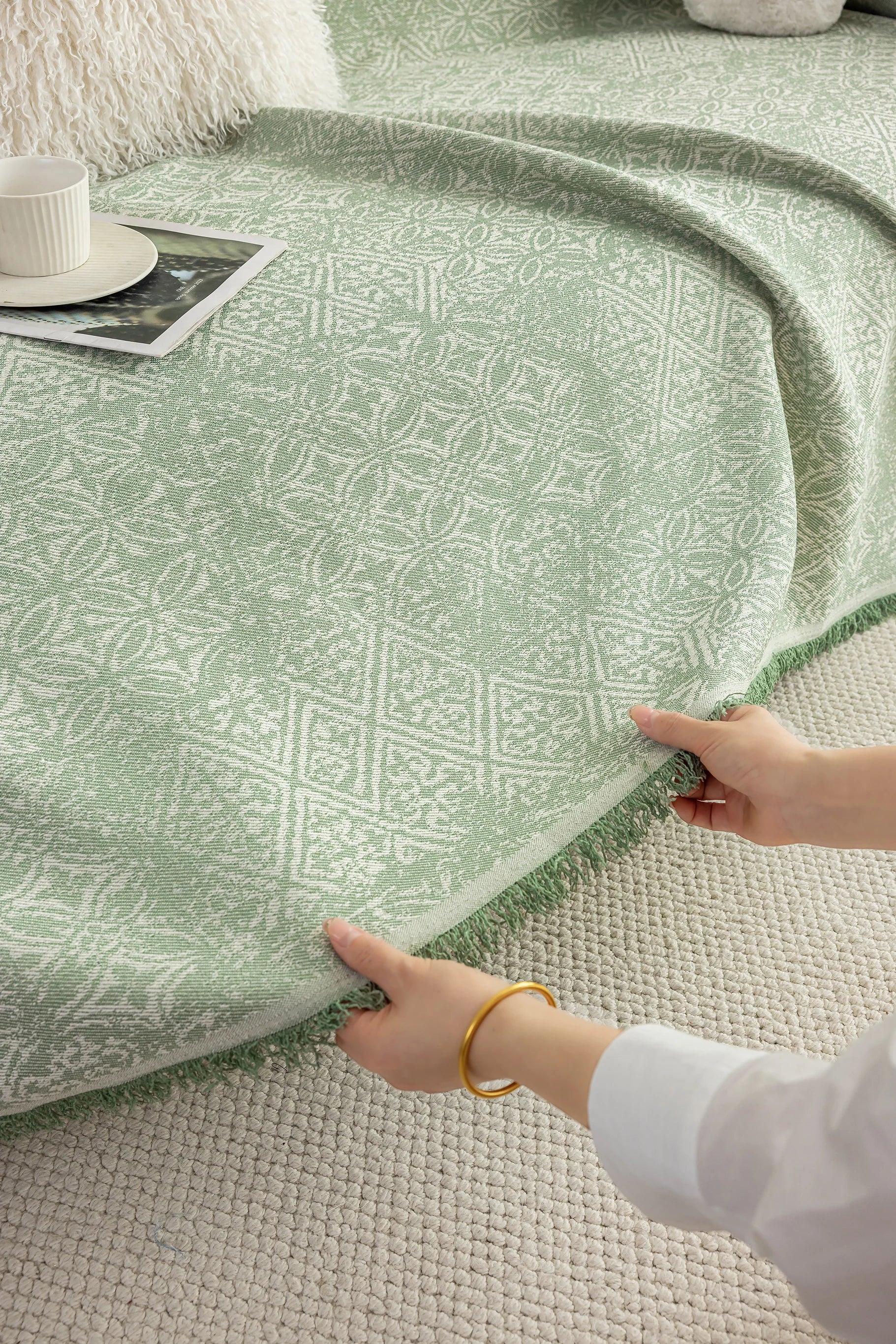 Zelda Faux Linen Pet Sofa Cover